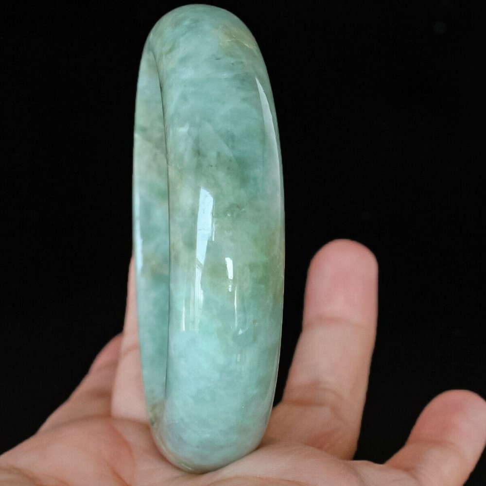 Natural Perfect Grade A Floating Flowers Jadeite Jade Bangle